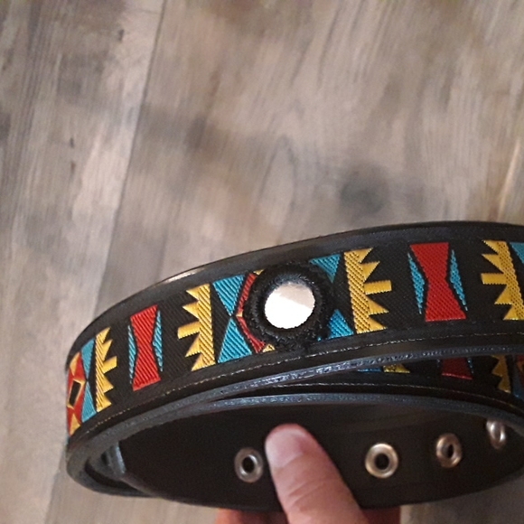 Patterned Multicolored Belt with round mirrors M/L - Picture 2 of 8